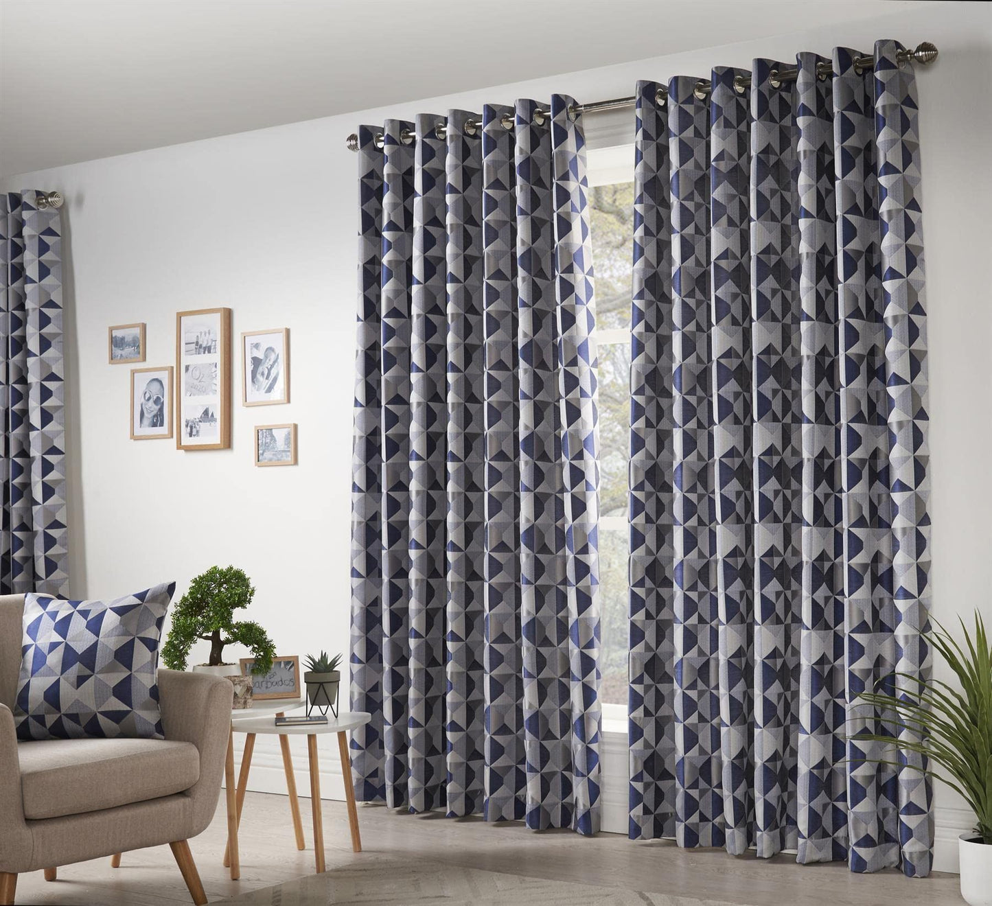 Skandi Navy Eyelet Curtains