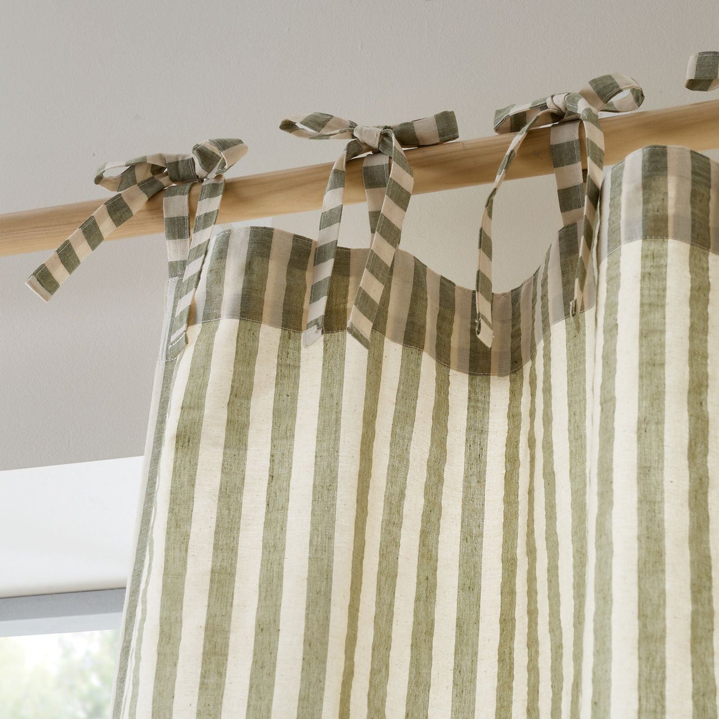 Pineapple Elephant Zanzibar Woven Stripe Green Curtain Panel Voile Panel