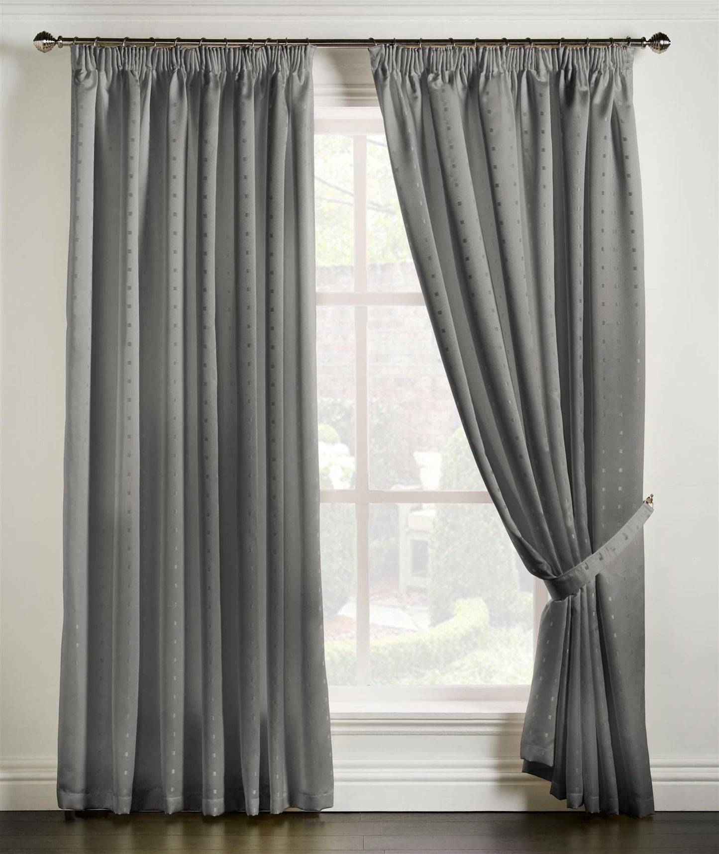 Madison Silver Pencil Pleat Curtains