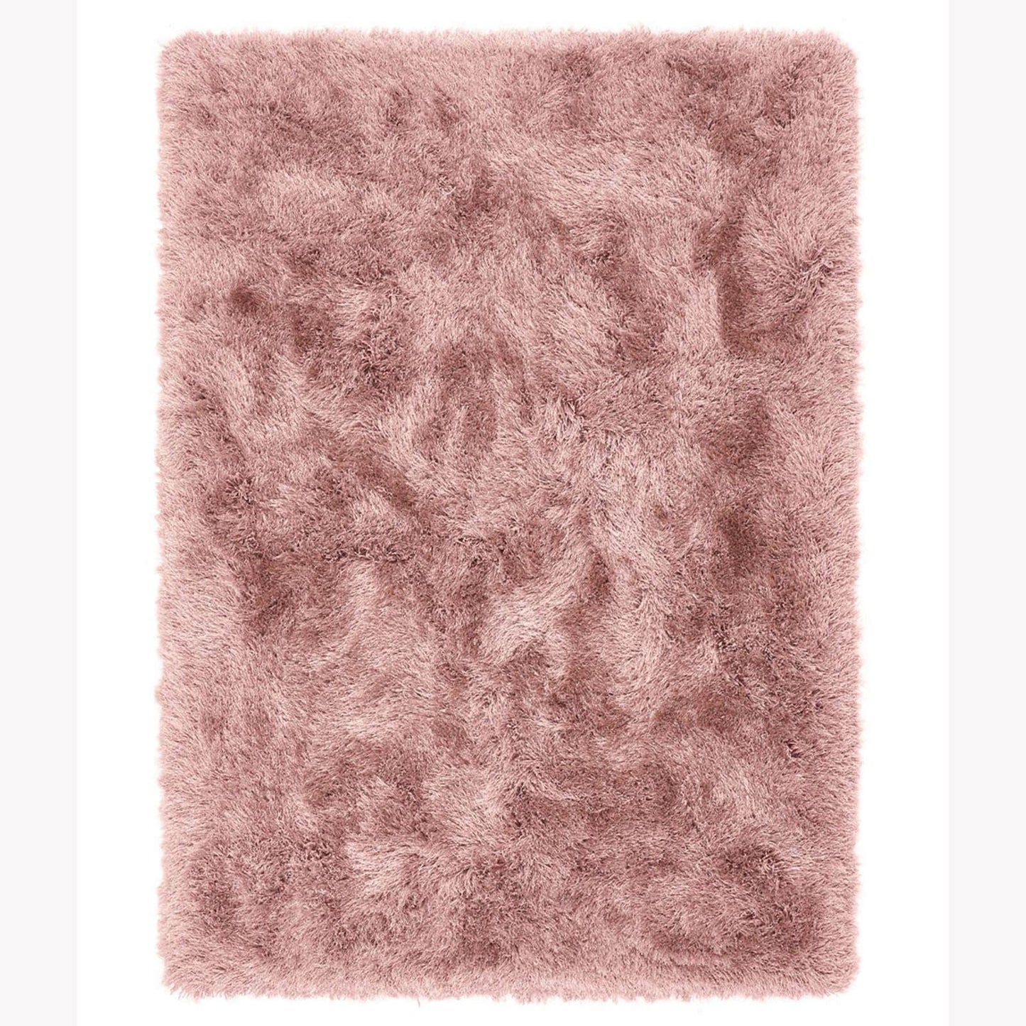 Contemporary Extravagance Plain Supersoft Shaggy Rose Rugs 60X120Cm