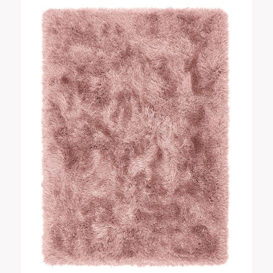 Contemporary Extravagance Plain Supersoft Shaggy Rose Rugs 60X120Cm