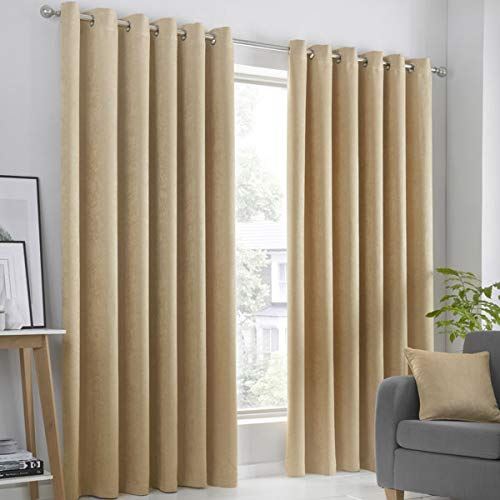 Strata Ochre Eyelet Curtains