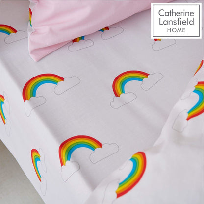 Rainbow Swan Pink Fitted Sheet