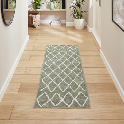 Coral H1060 Green Berber Washable Rug