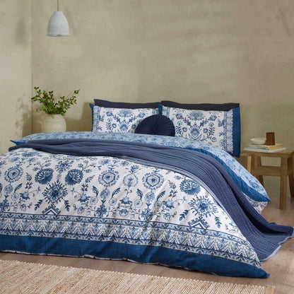 Catherine Lansfield Zoukara Blue Duvet Cover Set