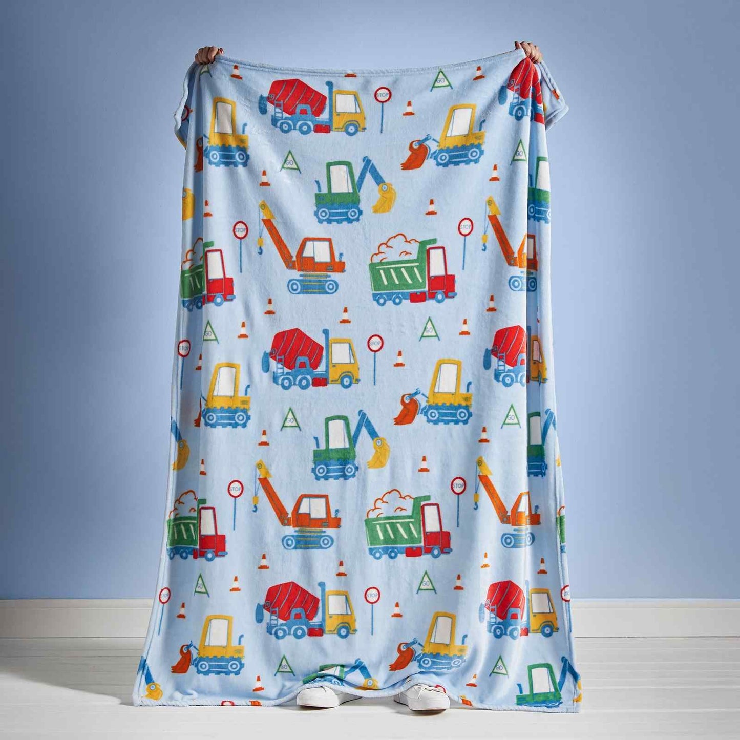 Digger Dreams Blue Blanket Throw