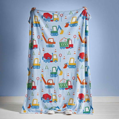 Digger Dreams Blue Blanket Throw