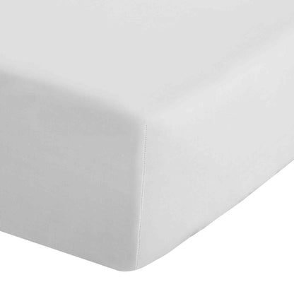 Easy Iron Percale White Fitted Sheet