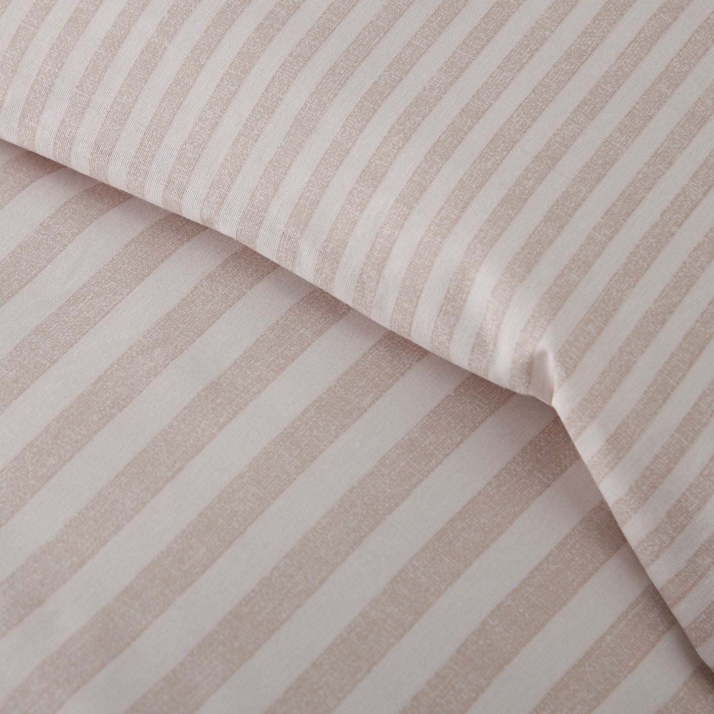 Catherine Lansfield Epping Textured Stripe Natural Duvet Cover Set