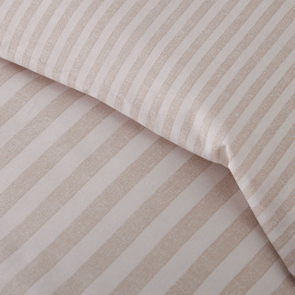 Catherine Lansfield Epping Textured Stripe Natural Duvet Cover Set
