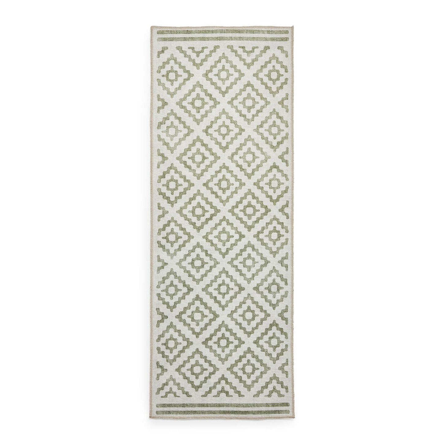 Coral H1058 Green Modern Washable Rug