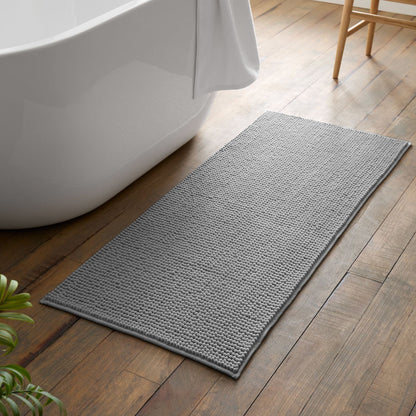 Catherine Lansfield Bobble Silver Grey Bath - Bath Runner