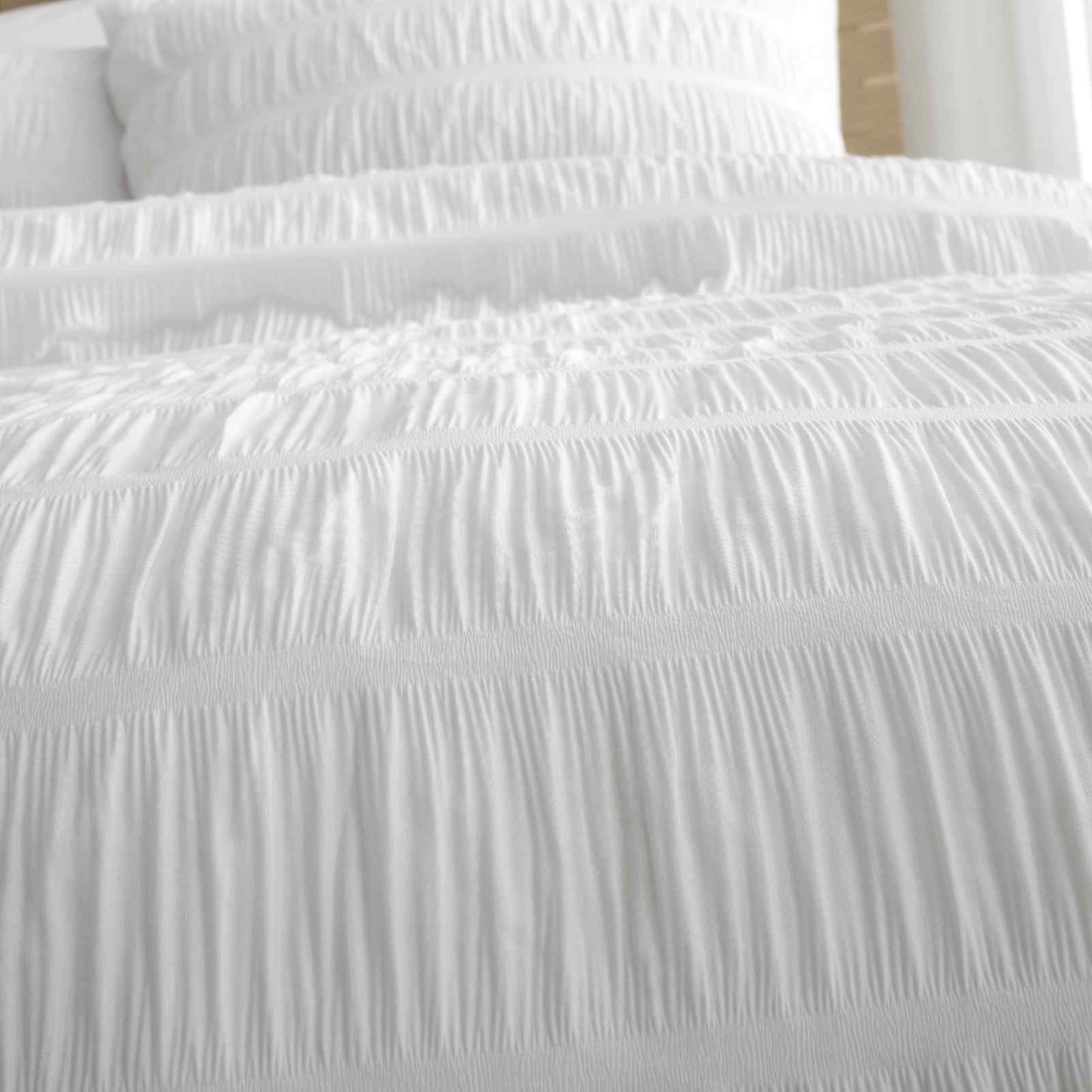 Seersucker White Duvet Set