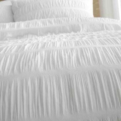 Seersucker White Duvet Set