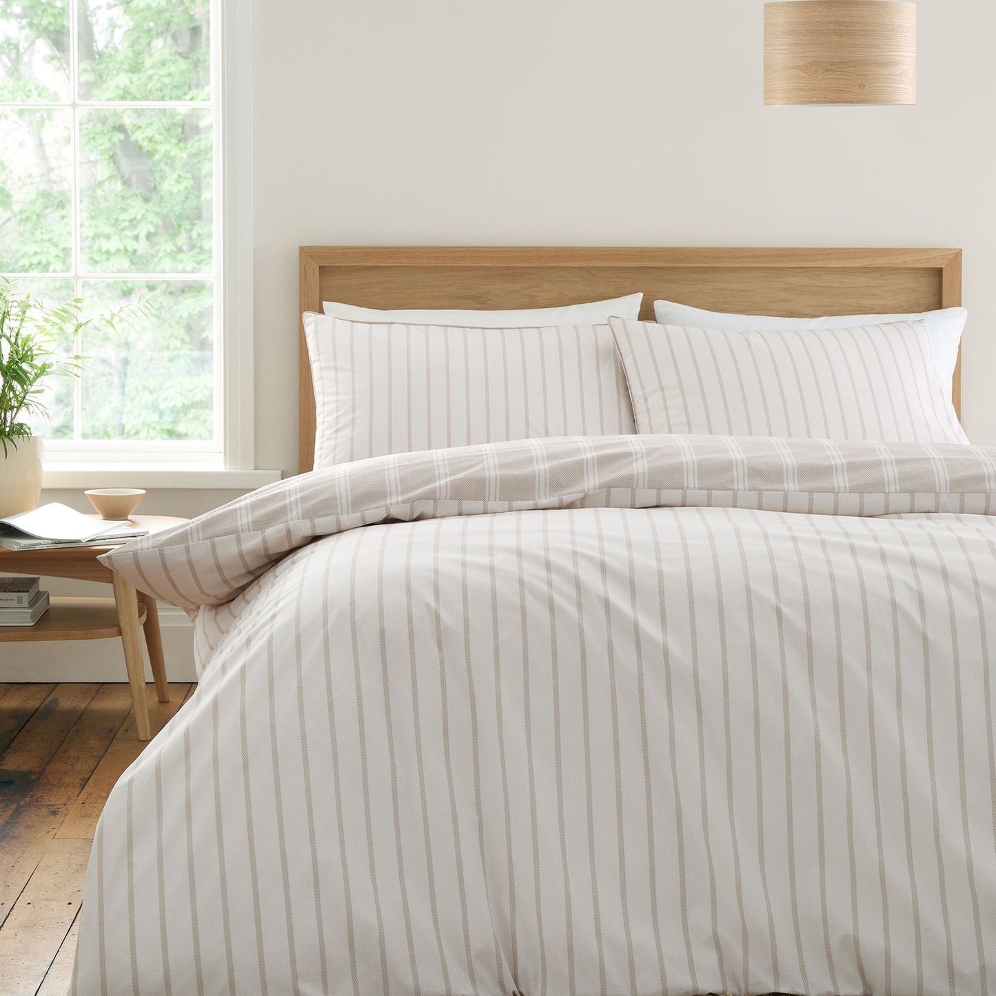 Ashford Stripe Natural Duvet Cover Set