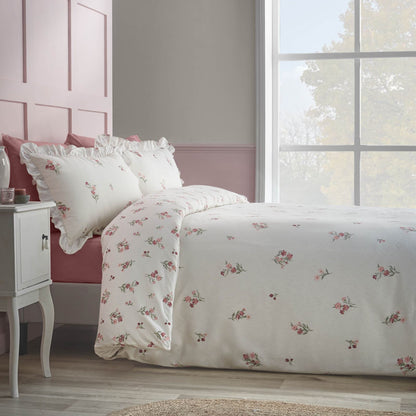 Catherine Lansfield Ditsy Floral Reversible Cotton Bedding Duvet Cover Set Pink