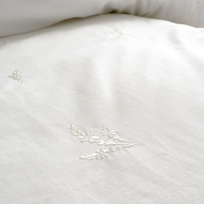 Lottie Embroidery White Duvet Cover Set