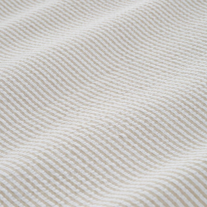 Bianca Seersucker Woven Stripe Natural Duvet Cover Set