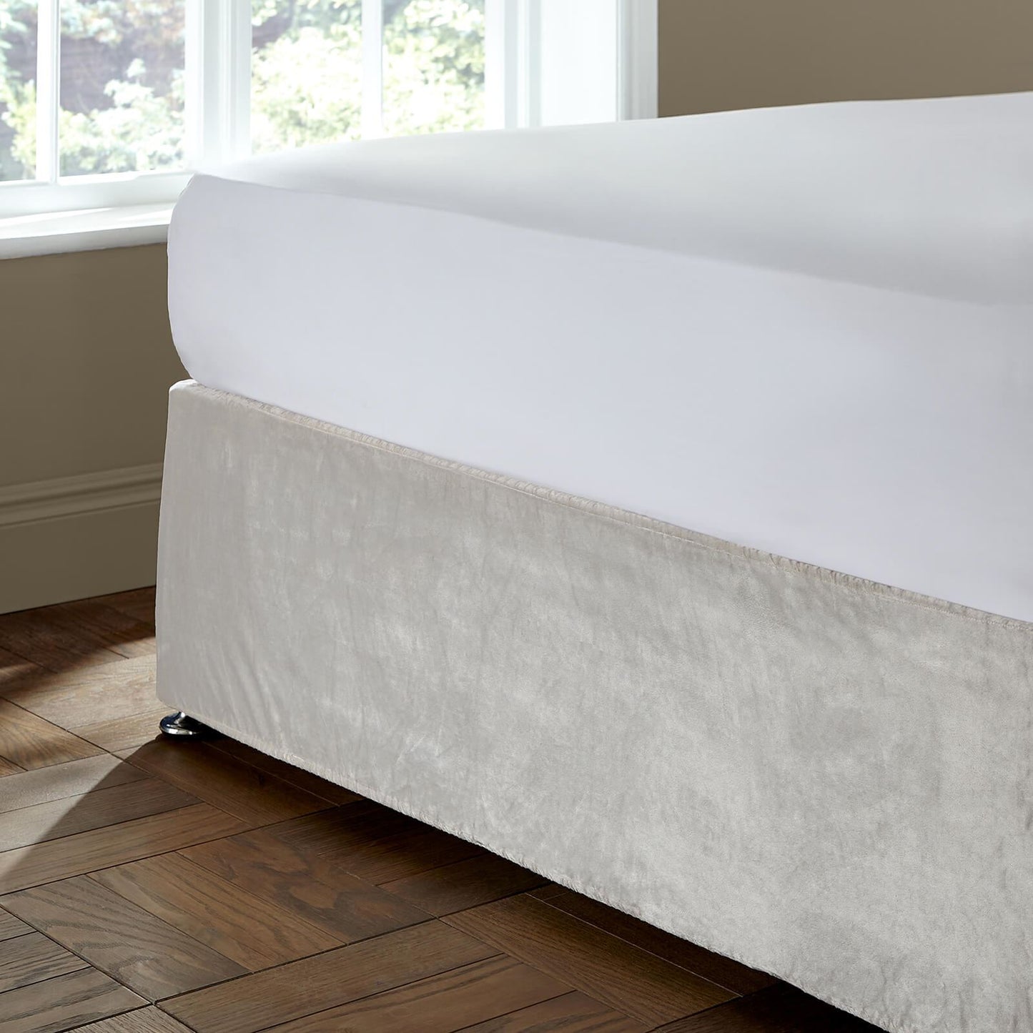 Kingsley Matt Velvet Cream Divan Base Wrap