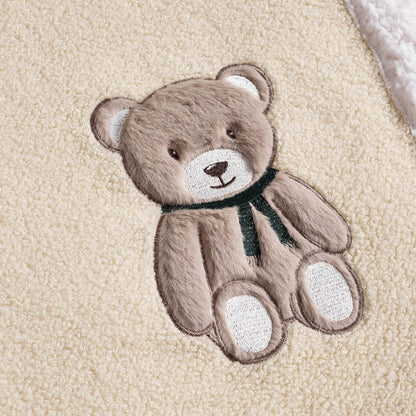 Catherine Lansfield Sherpa Teddy Bear Cosy Fleece Blanket Throw Natural - 130x170cm