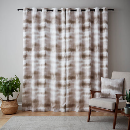 Ombre Texture Natural Curtains Two Panels