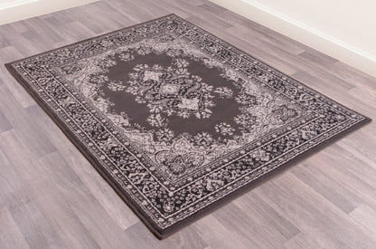 Traditional Poly Lancashire Dark Grey Rugs