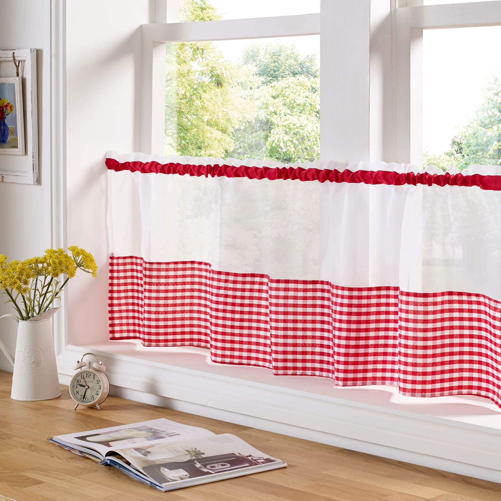 Gingham Red KiTChen Cafe Panels