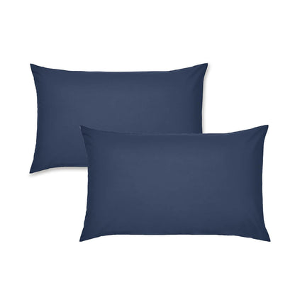 Easy Iron Percale Standard Pillowcase Pair Navy Blue