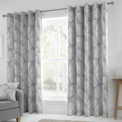 Matteo Grey Eyelet Curtains