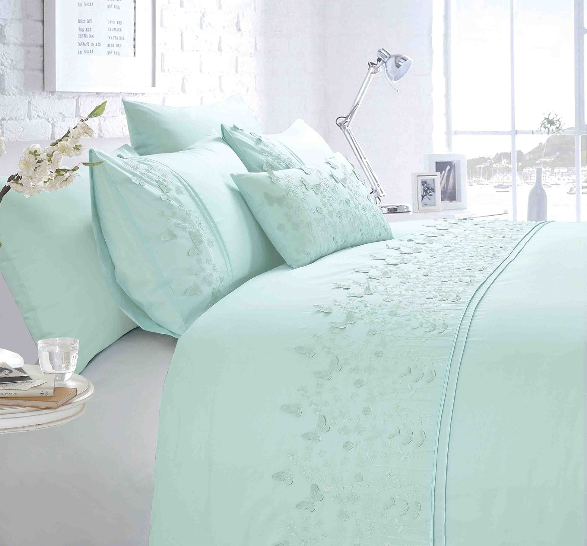 Papillon Duck Egg Duvet Set