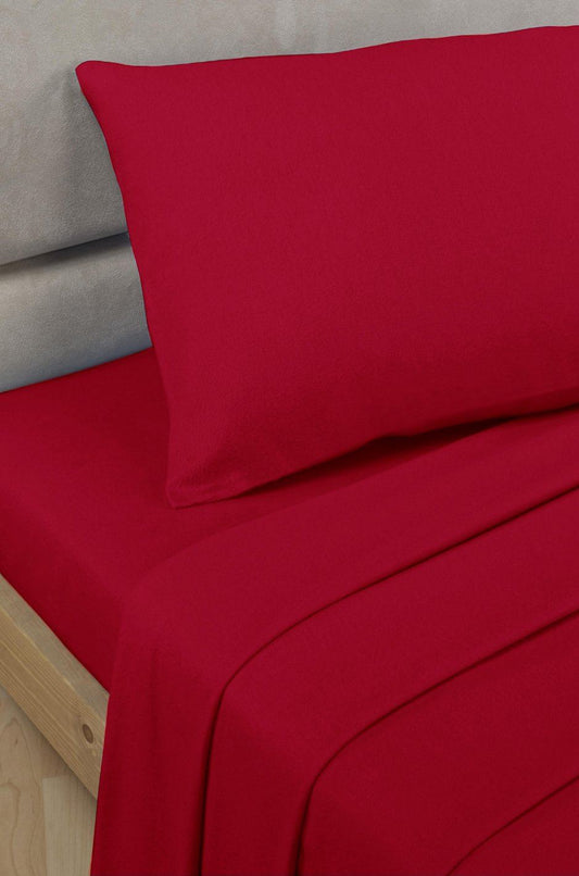SleepND Percale Red Fitted Sheet