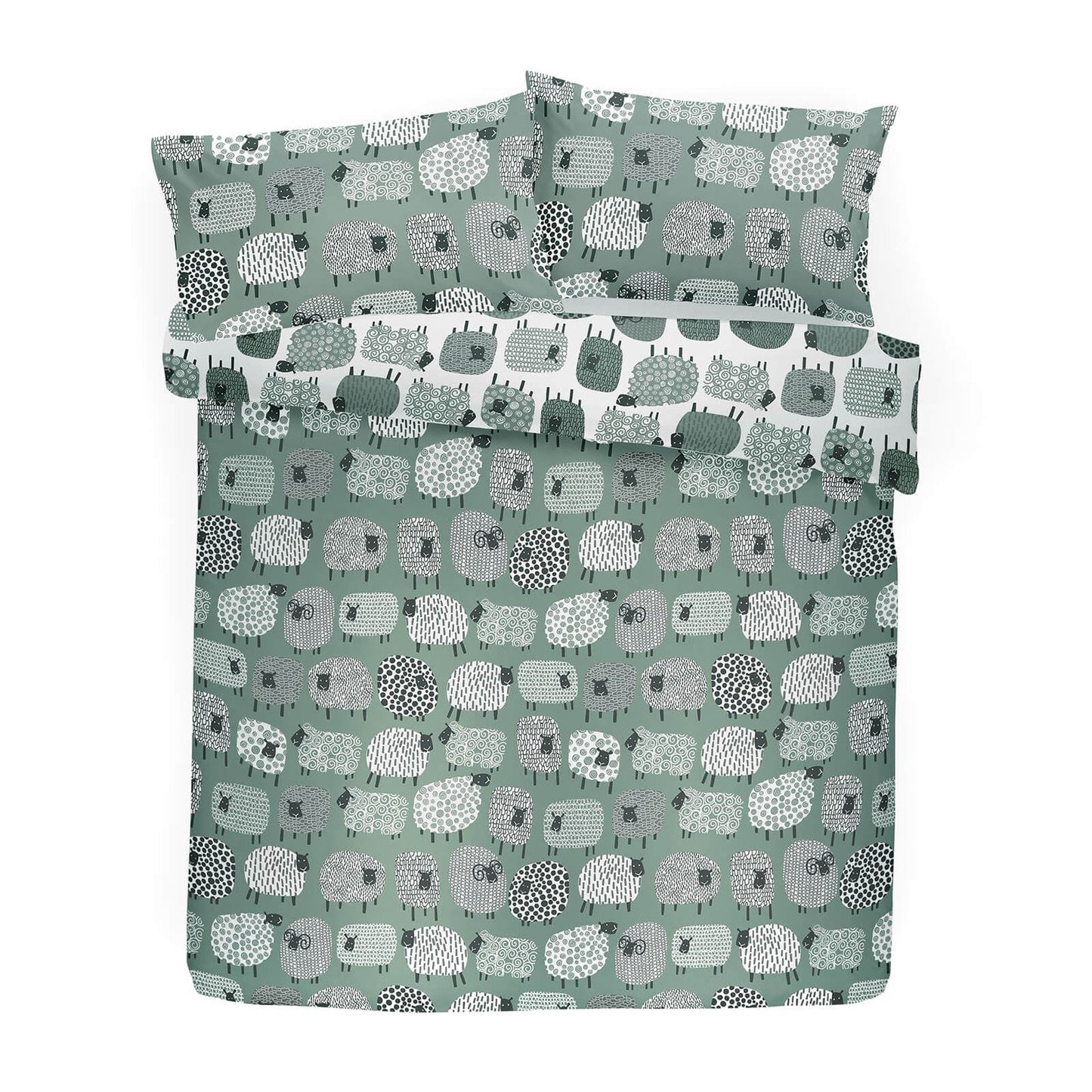 Dotty Sheep Duck Egg Duvet Set