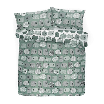 Dotty Sheep Duck Egg Duvet Set