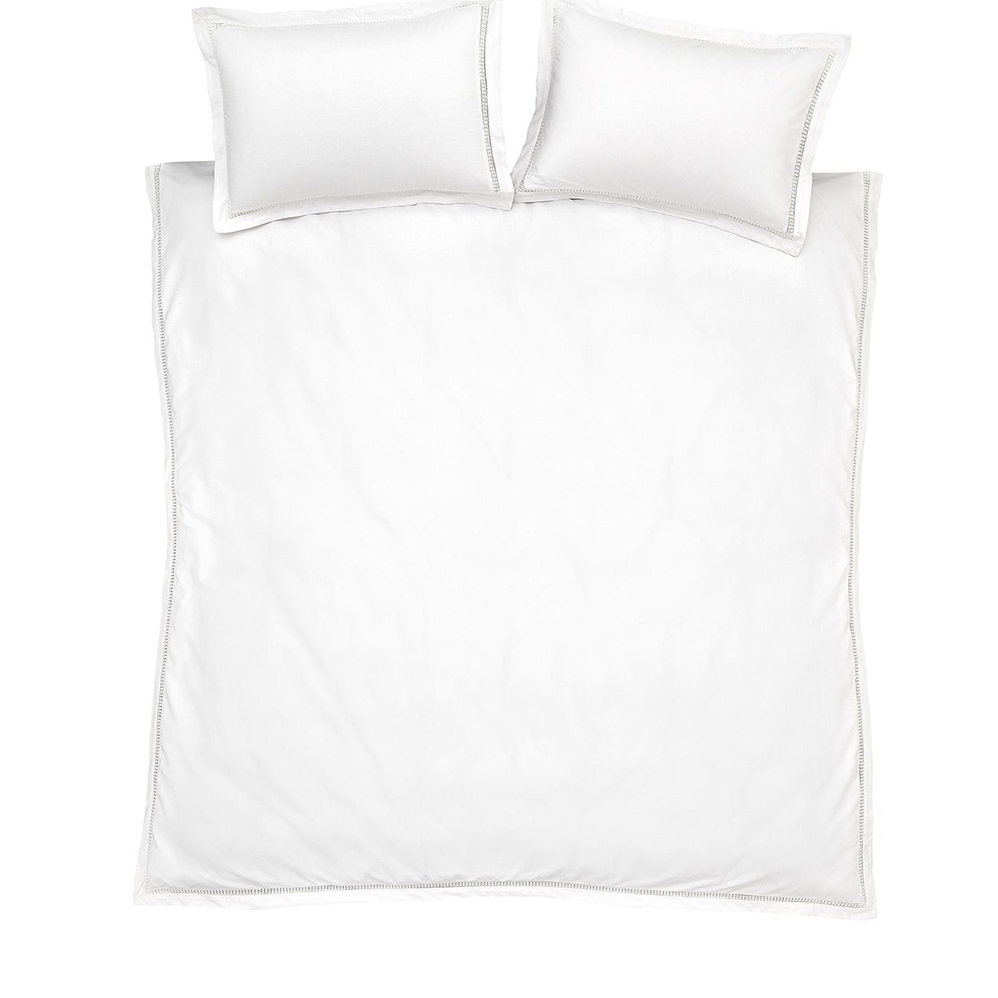 Bianca Oxford Lace Trim White Duvet Cover Set