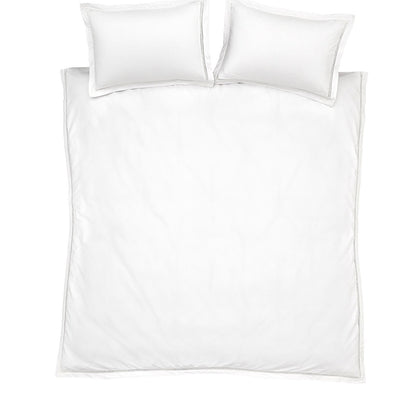 Bianca Oxford Lace Trim White Duvet Cover Set