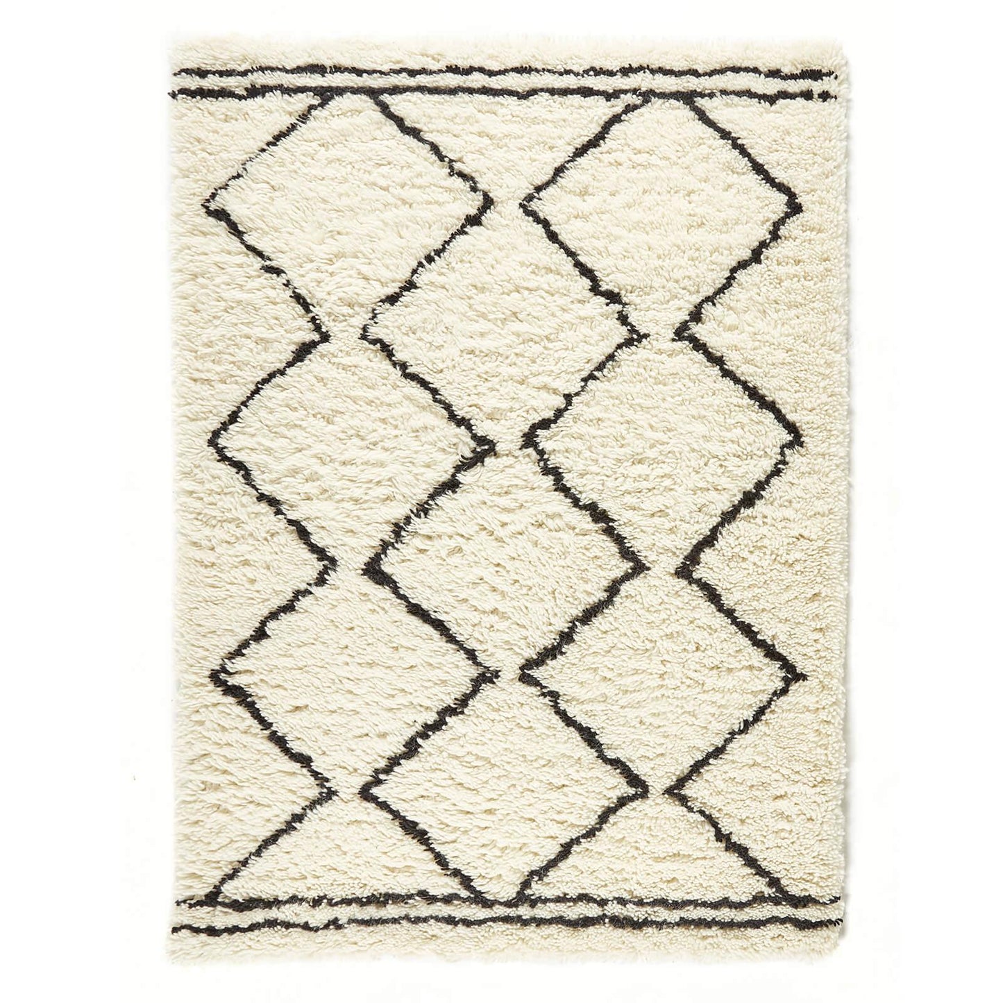 Berber Mono Cream/Black Modern Rugs