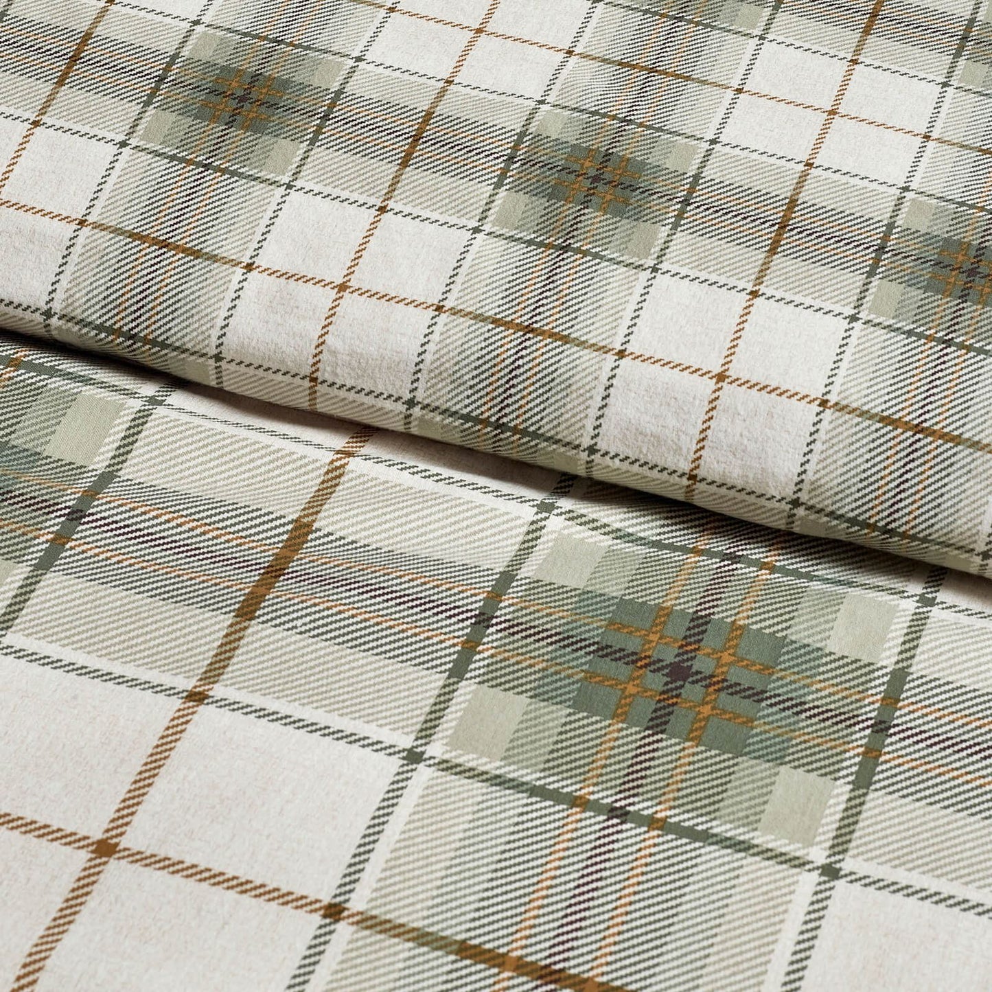 Catherine Lansfield Troon Checked Bedding Duvet Cover Set Green