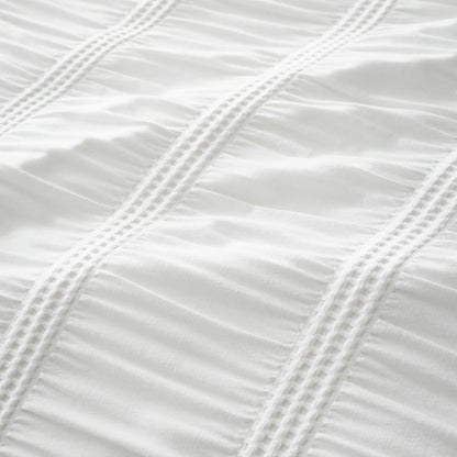 Pineapple Elephant Waffle Seersucker Bedding Duvet Cover Set White