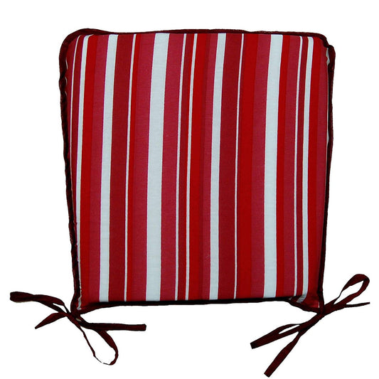 Striped Square Red Seat Pad