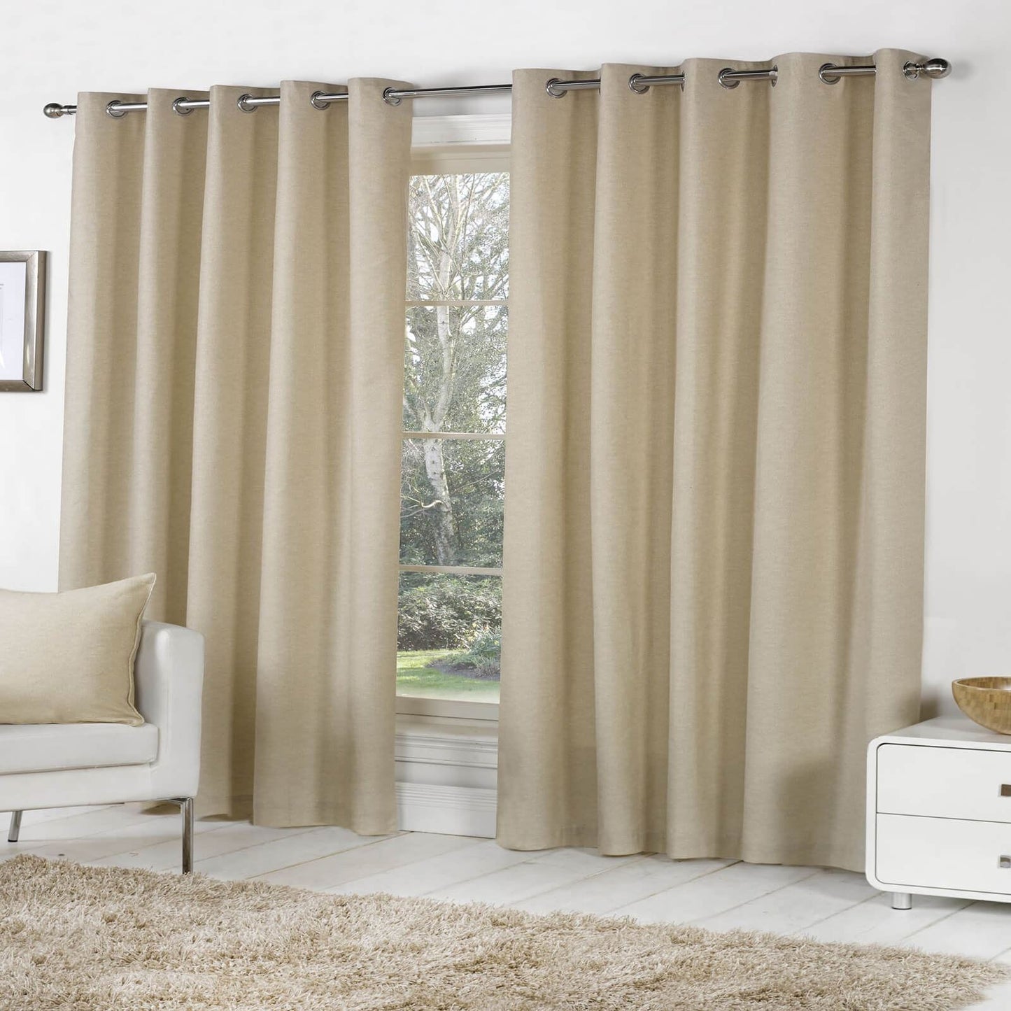 Sorbonne Natural Eyelet Curtains