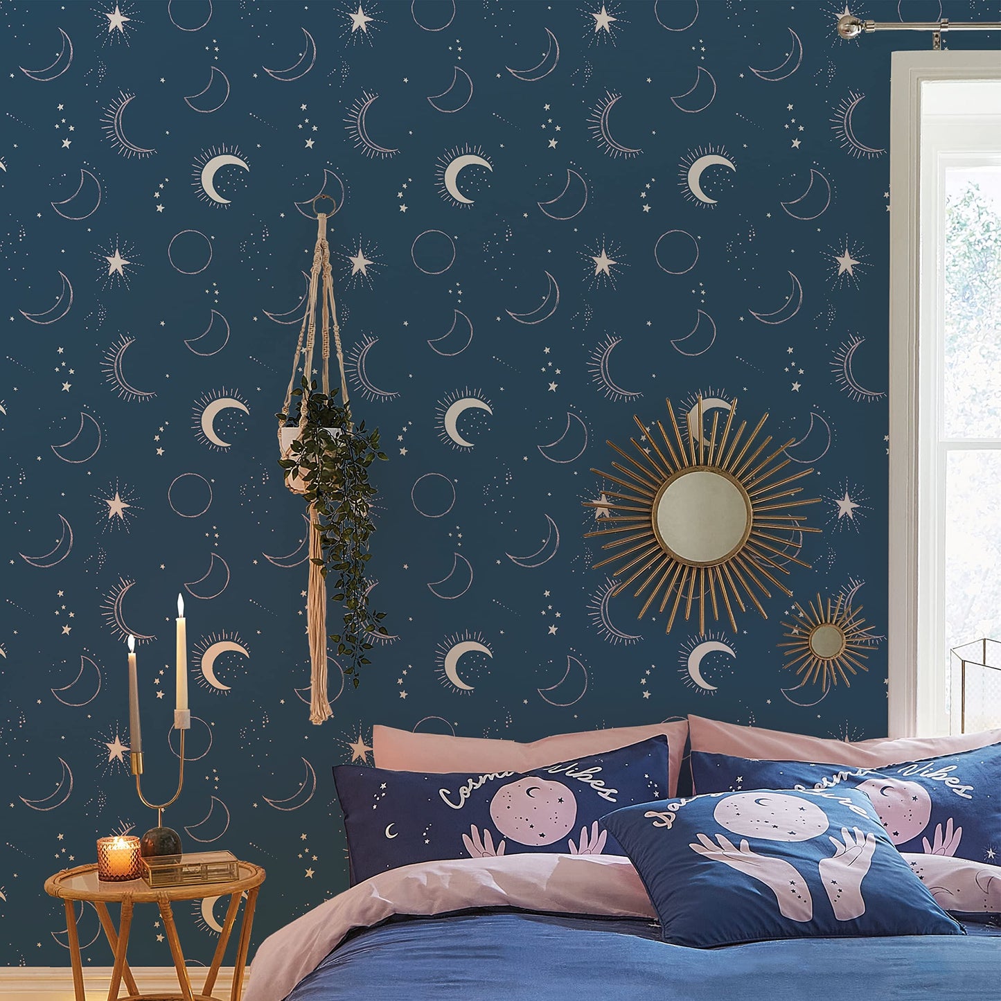 Sassy B Cosmic Babe Navy Wallpaper