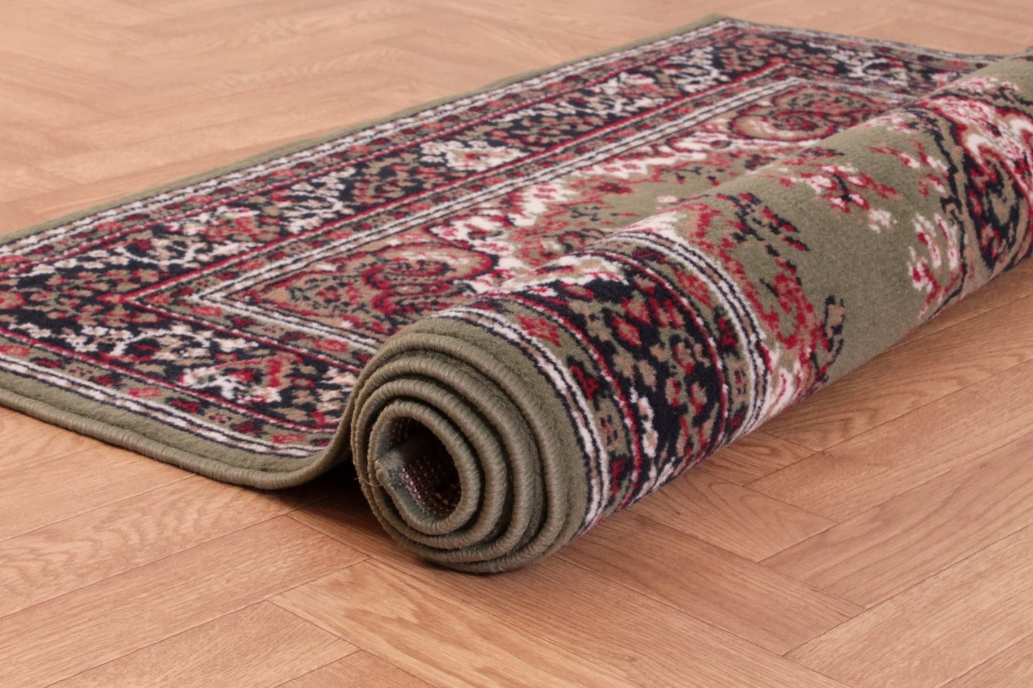 Traditional Poly Lancashire Green Rugs