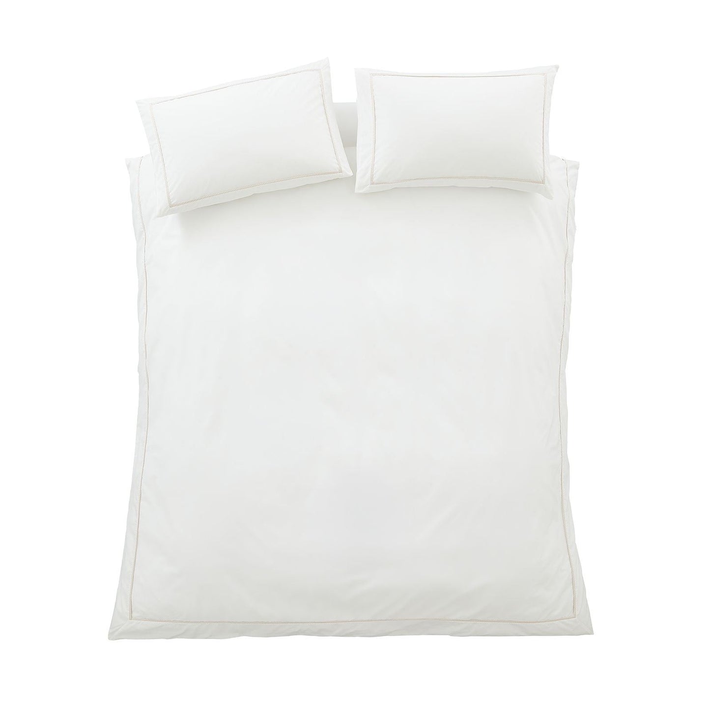 Bianca Contrast Trim White / Natural Duvet Cover Set