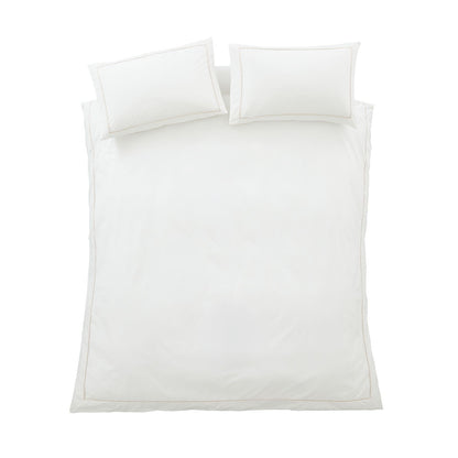 Bianca Contrast Trim White / Natural Duvet Cover Set