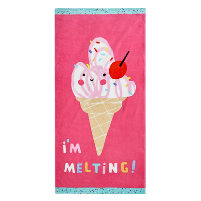 I'm Melting Pink Beach Towel