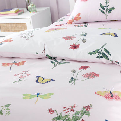 Butterfly Garden Pink Duvet Cover Set