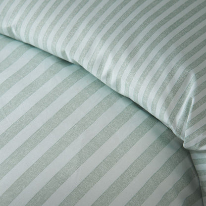 Catherine Lansfield Epping Textured Stripe Green Duvet Cover Set