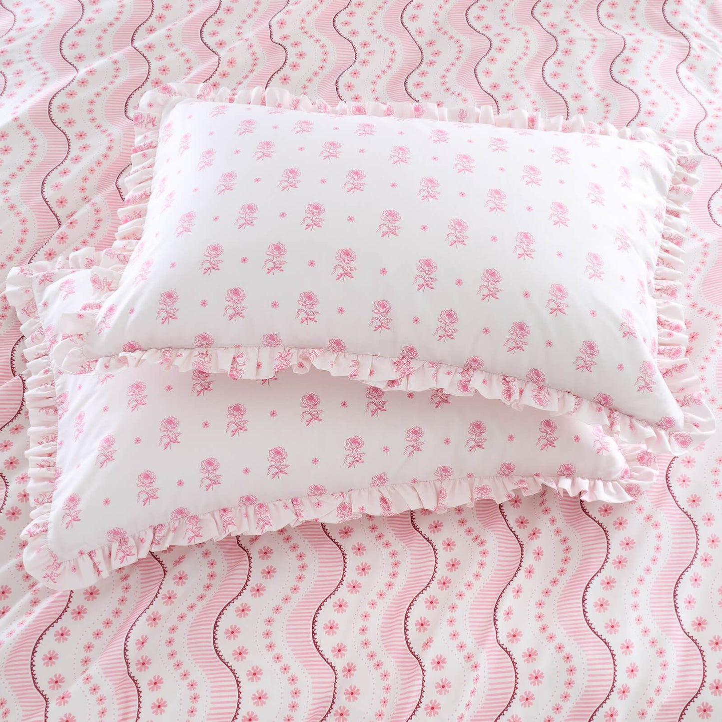 Cath Kidston Spitalfield Bunches Cotton Pillowcase Pair Green