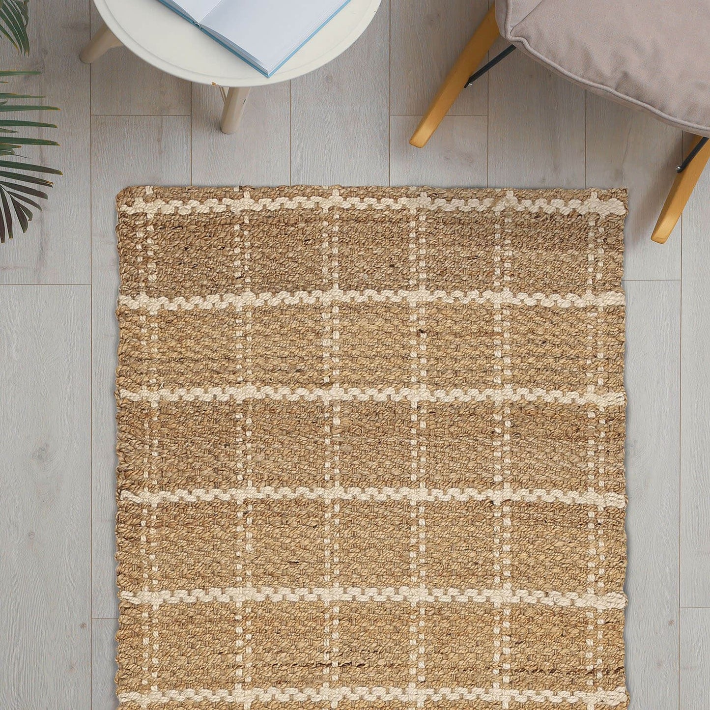 Jute Check Natural Rug