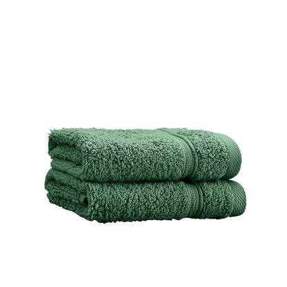 Zero Twist Dark Green Face Cloth Pair